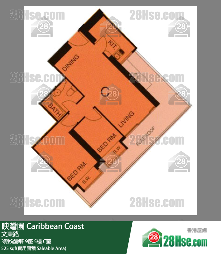 映灣園 3期悅濤軒9座5樓 C室 平面圖