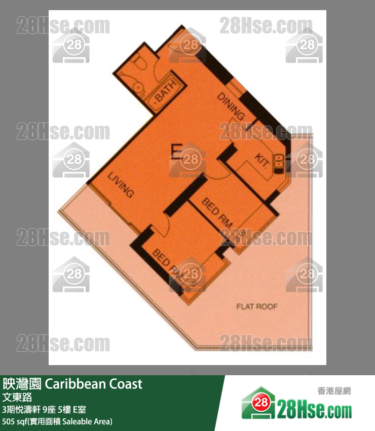 映灣園 3期悅濤軒9座5樓 E室 平面圖