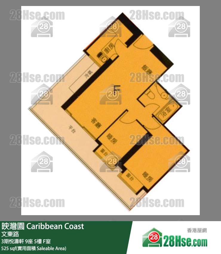 映灣園 3期悅濤軒9座5樓 F室 平面圖