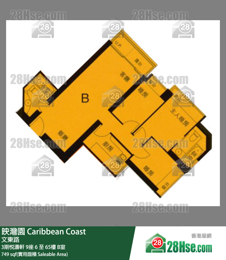 映灣園 3期悅濤軒9座40樓 B室 平面圖