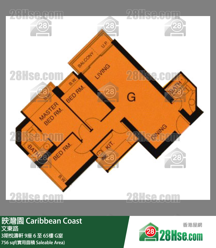 映灣園 3期悅濤軒9座57樓 G室 平面圖