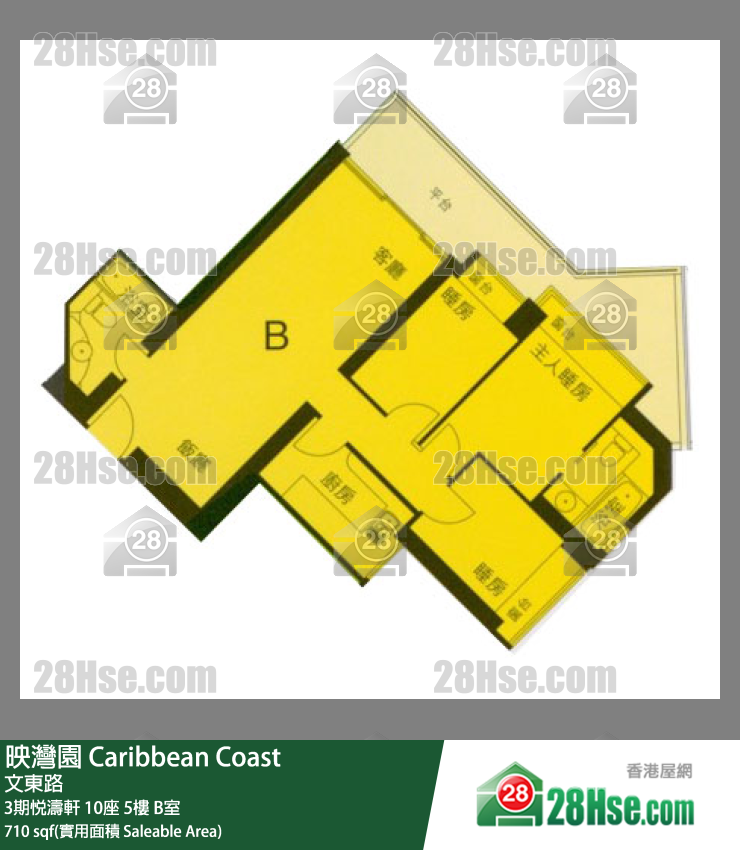 映灣園 3期悅濤軒10座5樓 B室 平面圖