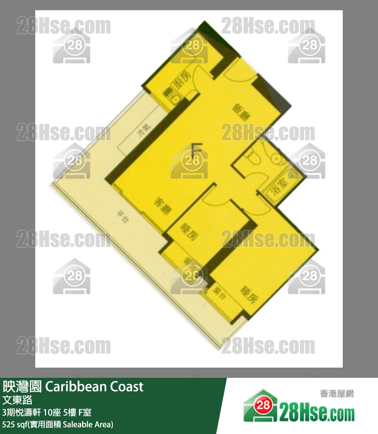 映灣園 3期悅濤軒10座5樓 F室 平面圖