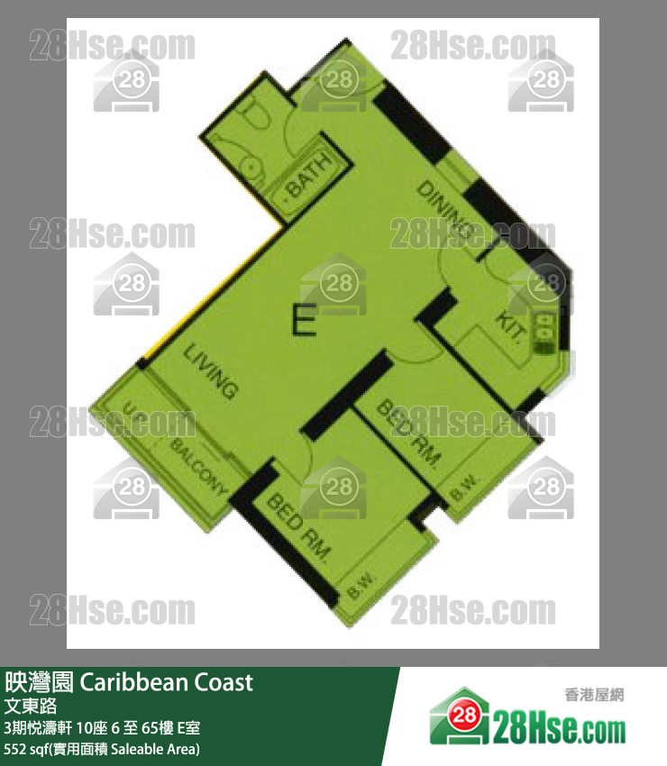 映灣園 3期悅濤軒10座50樓 E室 平面圖