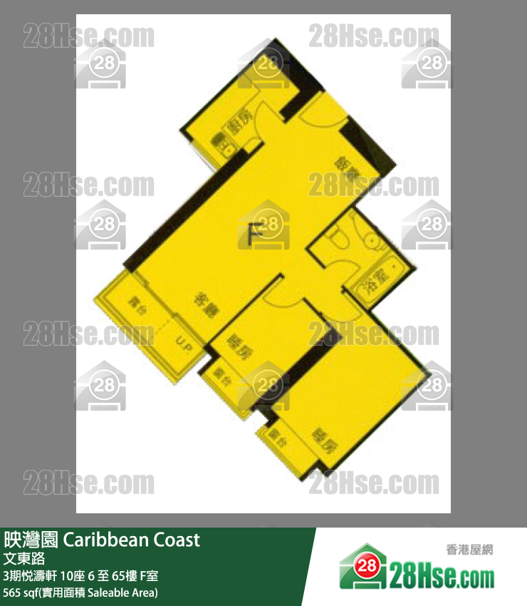 映灣園 3期悅濤軒10座19樓 F室 平面圖