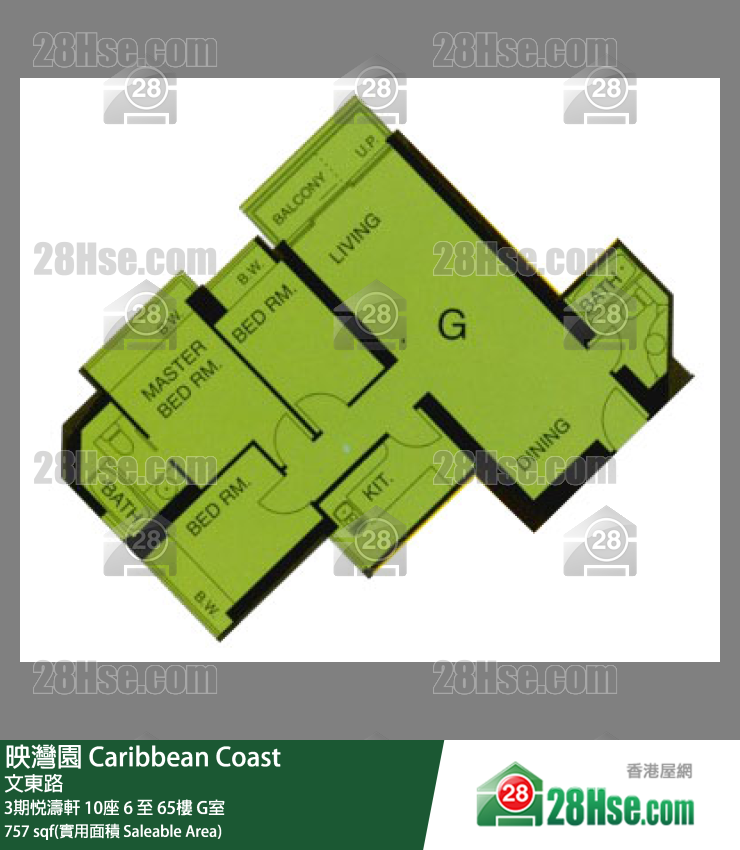 映灣園 3期悅濤軒10座19樓 G室 平面圖