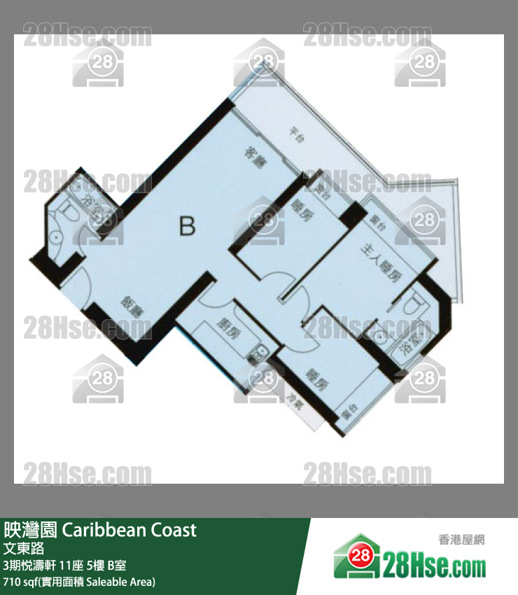 映灣園 3期悅濤軒11座5樓 B室 平面圖