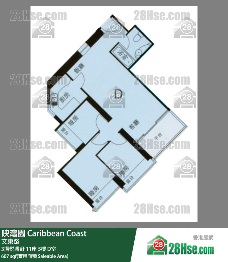 映灣園 3期悅濤軒11座5樓 D室 平面圖