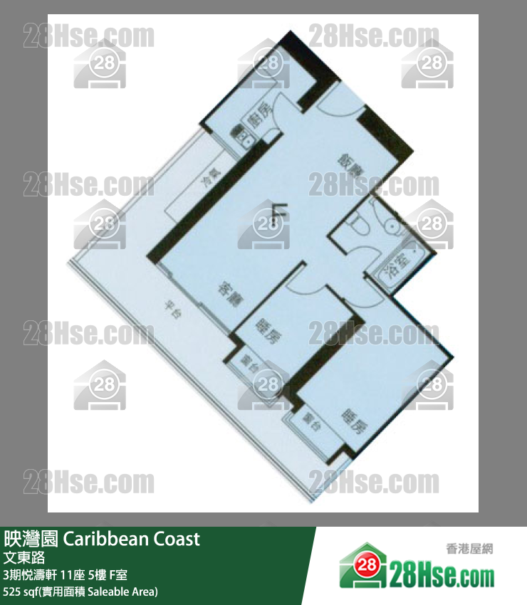 映灣園 3期悅濤軒11座5樓 F室 平面圖