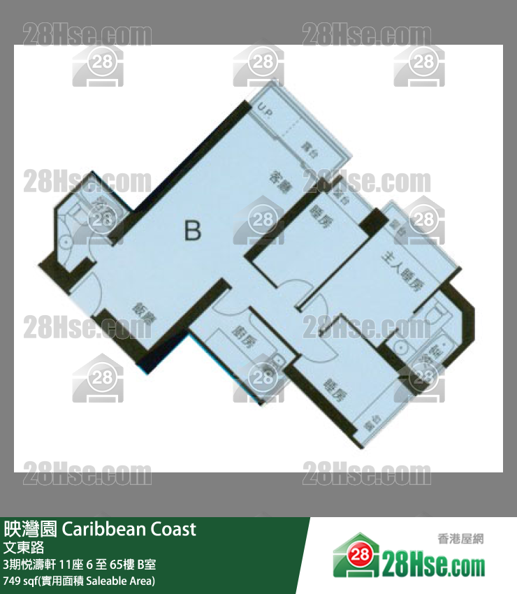 映灣園 3期悅濤軒11座55樓 B室 平面圖
