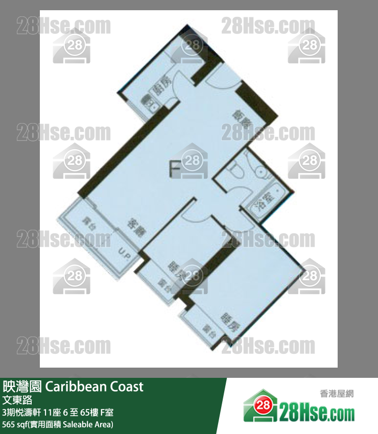 映灣園 3期悅濤軒11座58樓 F室 平面圖