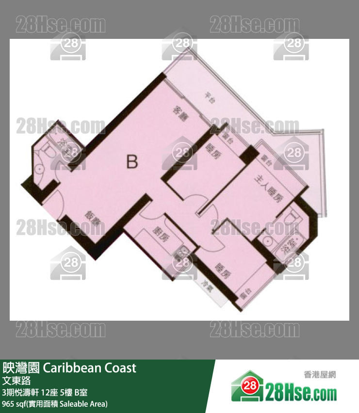 映灣園 3期悅濤軒12座5樓 B室 平面圖