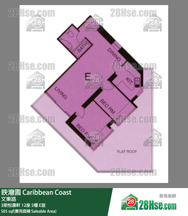 映灣園 3期悅濤軒12座5樓 E室 平面圖
