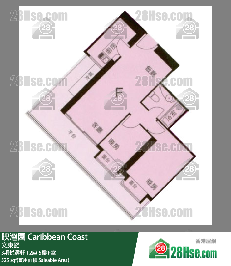 映灣園 3期悅濤軒12座5樓 F室 平面圖