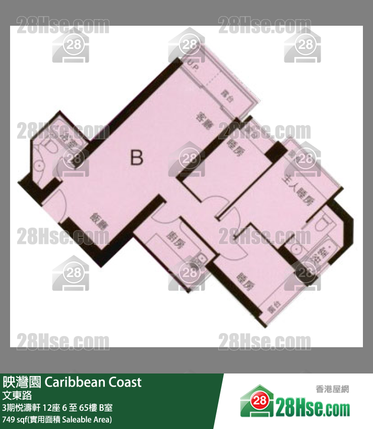 映灣園 3期悅濤軒12座11樓 B室 平面圖