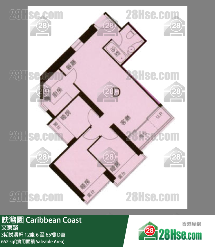 映灣園 3期悅濤軒12座28樓 D室 平面圖