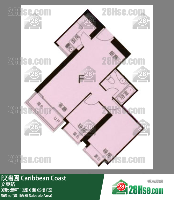 映灣園 3期悅濤軒12座8樓 F室 平面圖