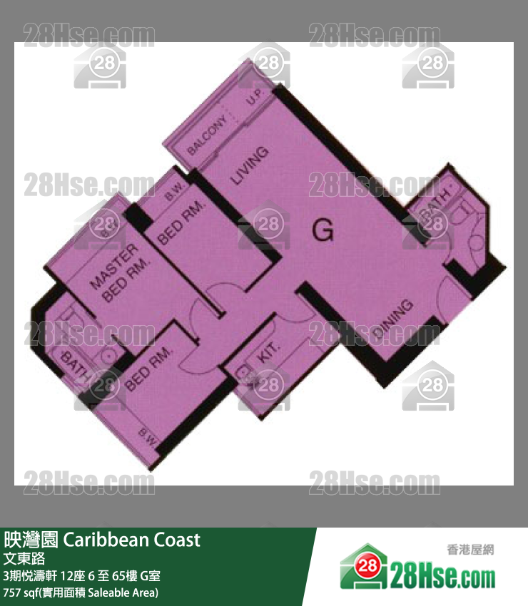 映灣園 3期悅濤軒12座19樓 G室 平面圖