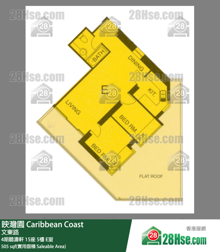 映灣園 4期聽濤軒15座5樓 E室 平面圖