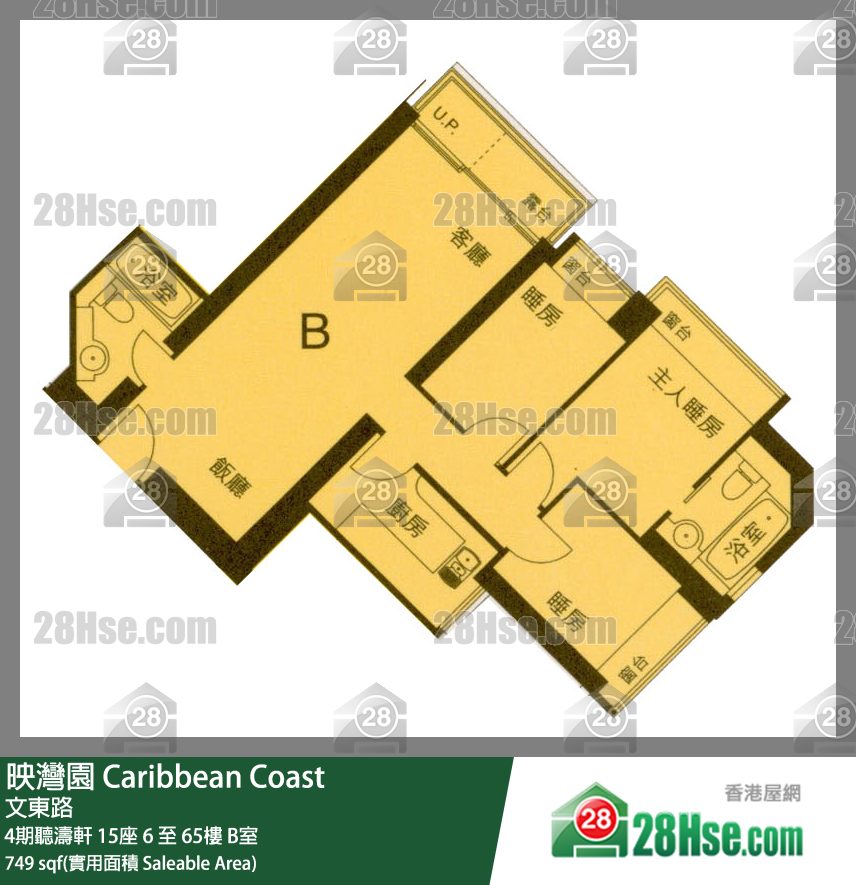 映灣園 4期聽濤軒15座26樓 B室 平面圖