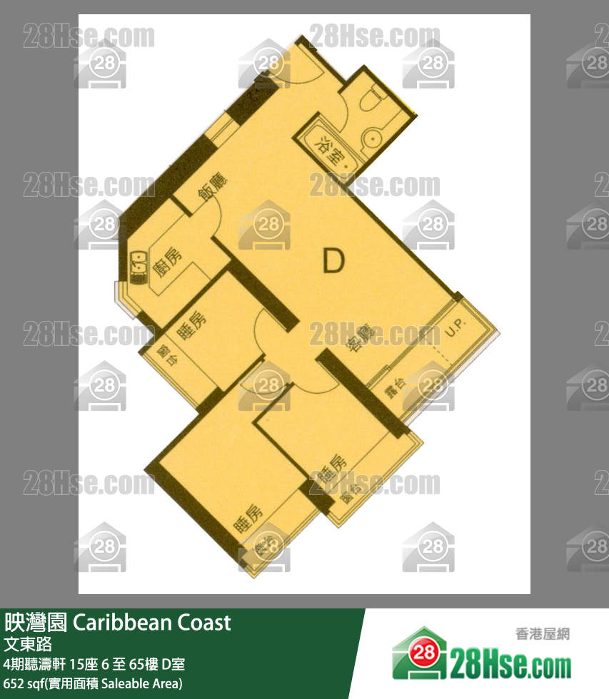 映灣園 4期聽濤軒15座32樓 D室 平面圖