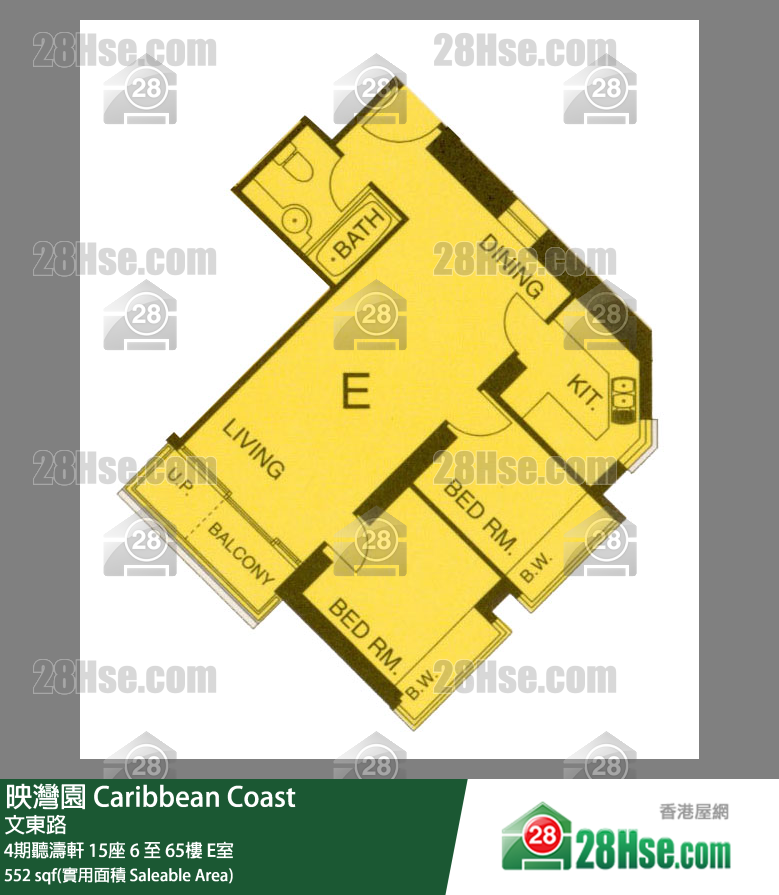 映灣園 4期聽濤軒15座29樓 E室 平面圖