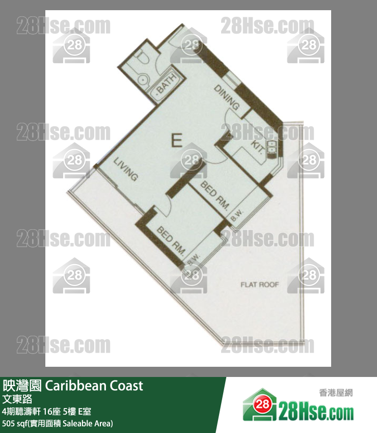 映灣園 4期聽濤軒16座5樓 E室 平面圖