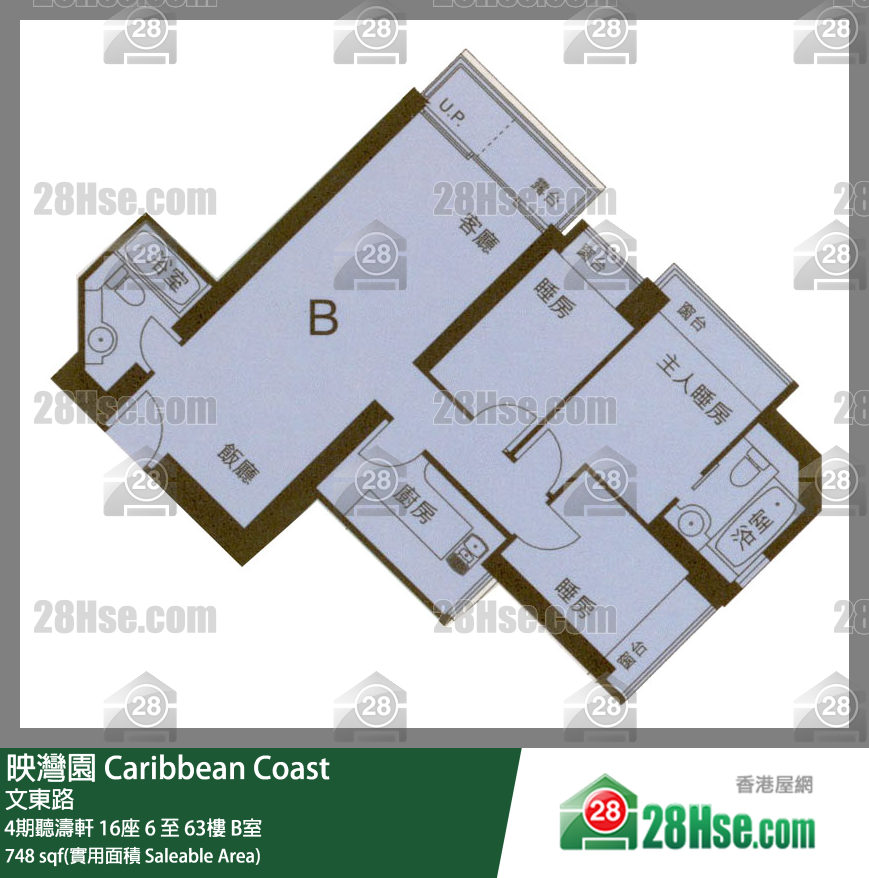 映灣園 4期聽濤軒16座50樓 B室 平面圖