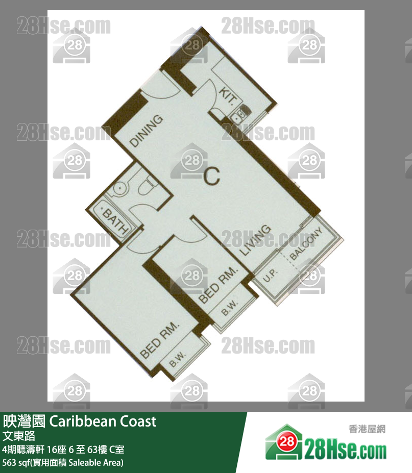 映灣園 4期聽濤軒16座21樓 C室 平面圖