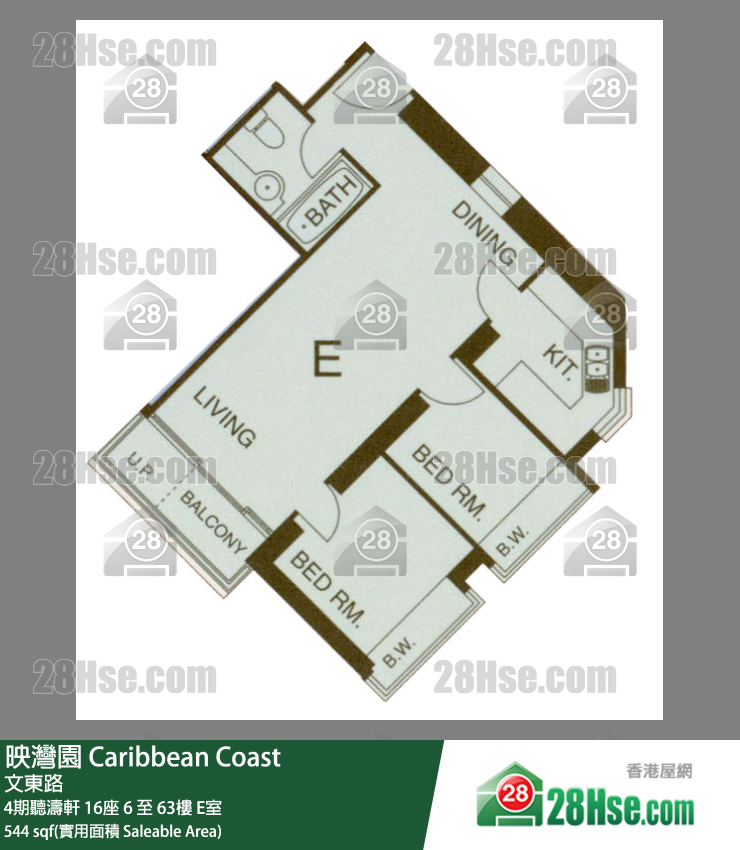 映灣園 4期聽濤軒16座11樓 E室 平面圖
