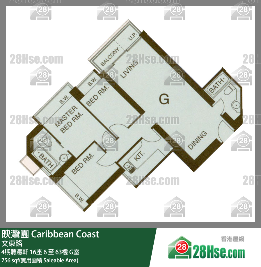 映灣園 4期聽濤軒16座40樓 G室 平面圖