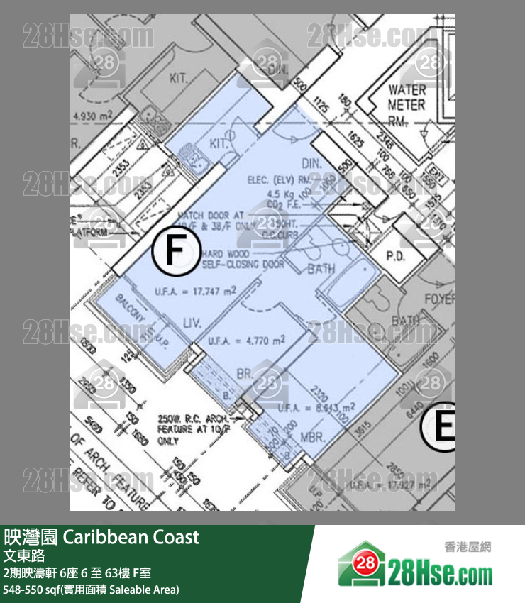 映灣園 2期映濤軒6座39樓 F室 平面圖