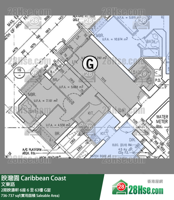 映灣園 2期映濤軒6座12樓 G室 平面圖