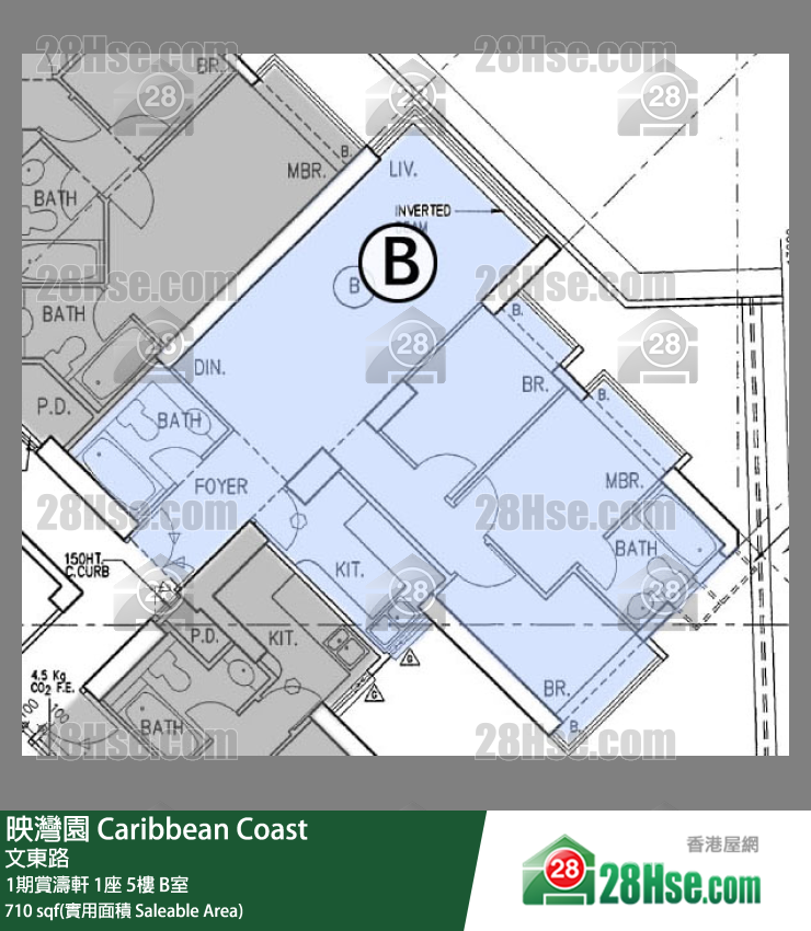 映灣園 1期賞濤軒1座5樓 B室 平面圖
