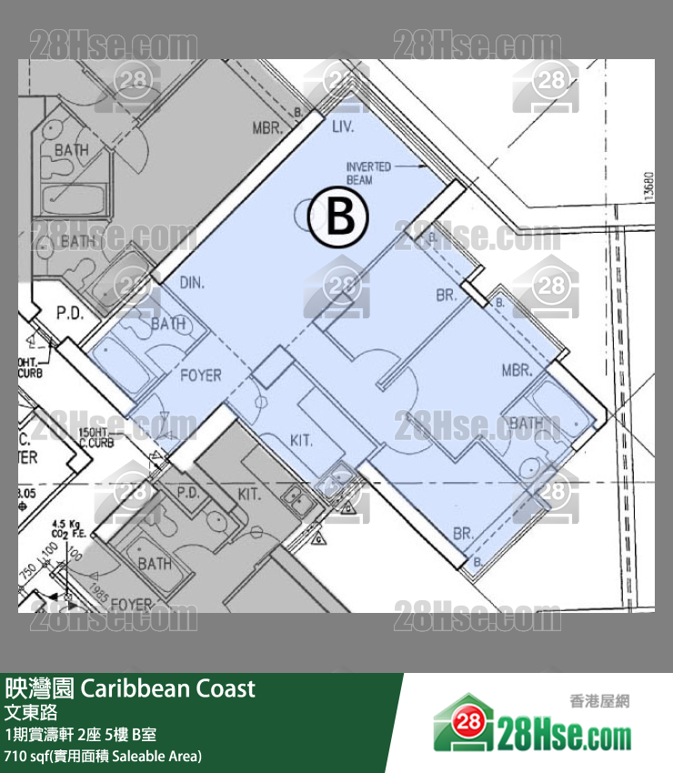 映灣園 1期賞濤軒2座5樓 B室 平面圖