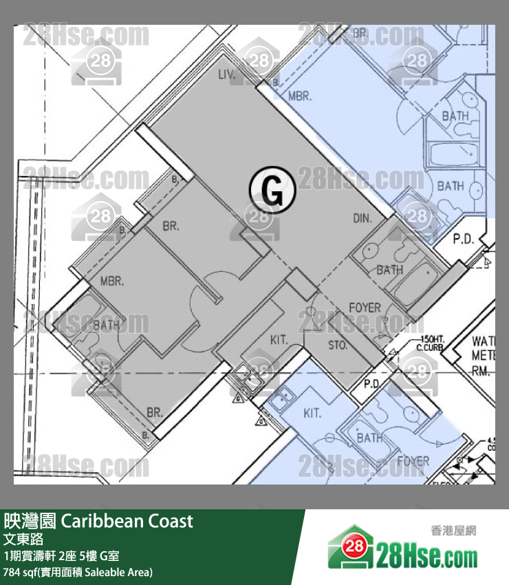 映灣園 1期賞濤軒2座5樓 G室 平面圖