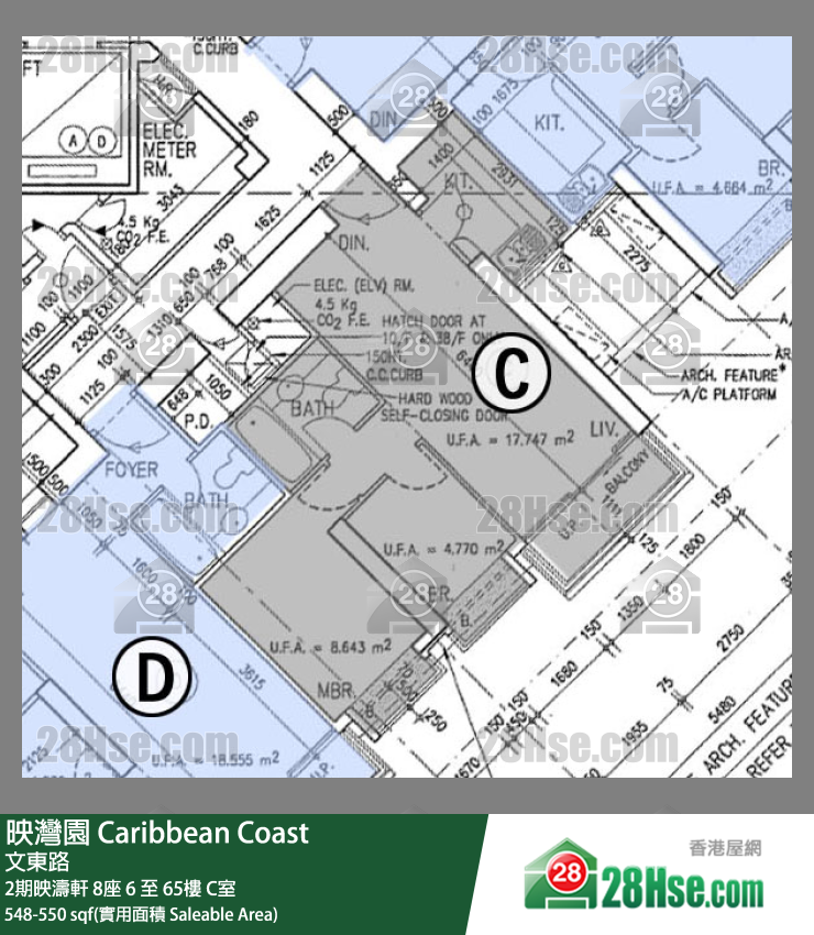映灣園 2期映濤軒8座59樓 C室 平面圖