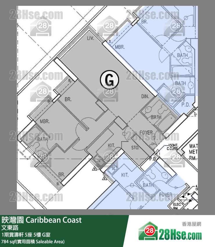 映灣園 1期賞濤軒5座5樓 G室 平面圖