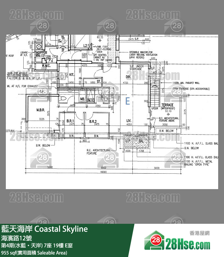 藍天海岸 第4期(水藍‧天岸)7座19樓 E室 平面圖