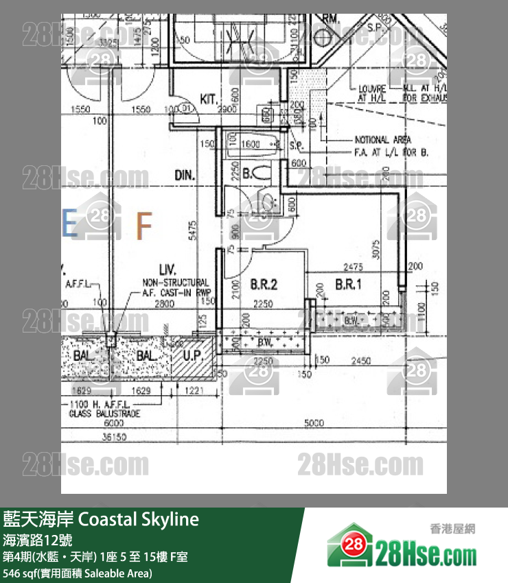 藍天海岸 第4期(水藍‧天岸)1座10樓 F室 平面圖