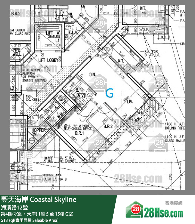 藍天海岸 第4期(水藍‧天岸)1座10樓 G室 平面圖