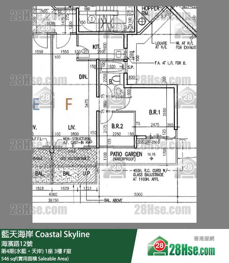 藍天海岸 第4期(水藍‧天岸)1座3樓 F室 平面圖