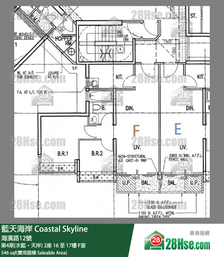 藍天海岸 第4期(水藍‧天岸)2座16樓 F室 平面圖