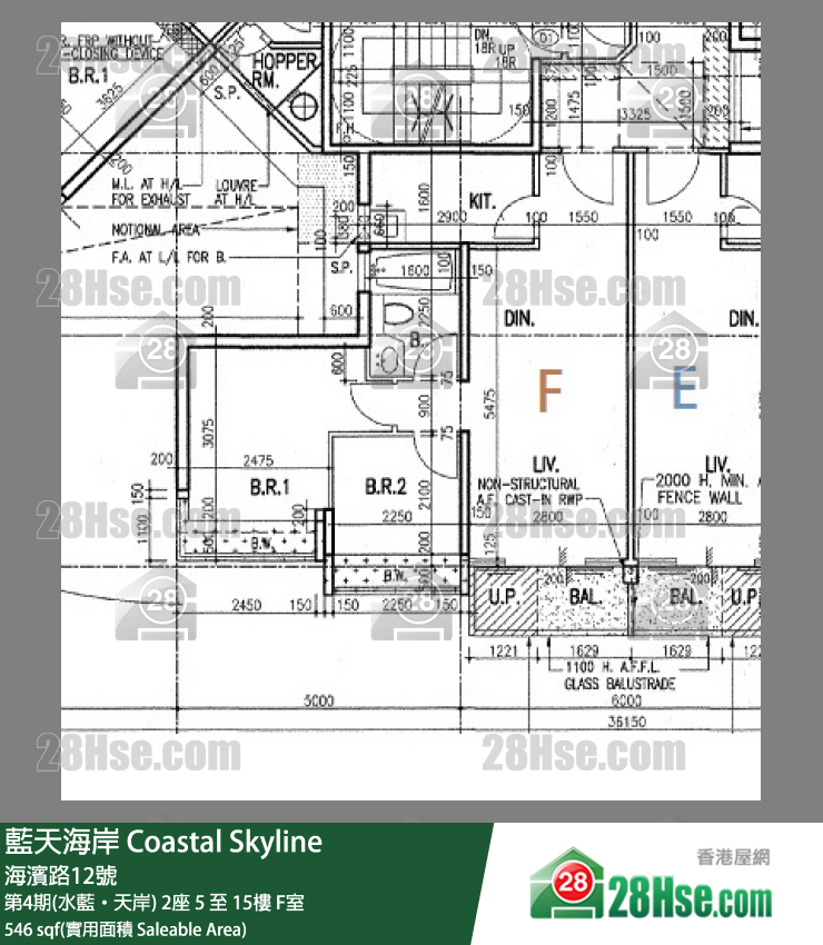 藍天海岸 第4期(水藍‧天岸)2座9樓 F室 平面圖