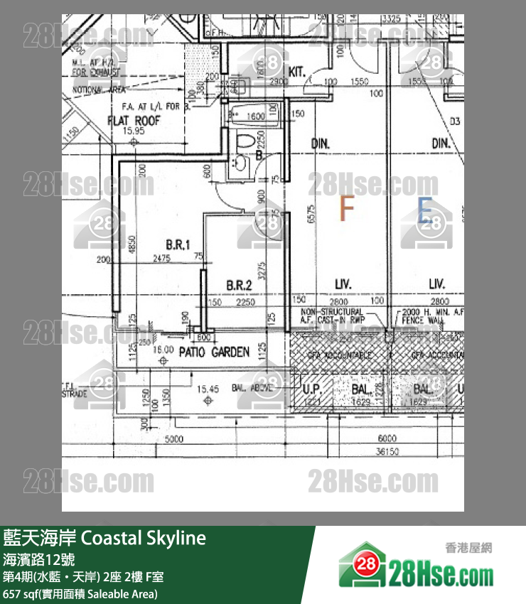 藍天海岸 第4期(水藍‧天岸)2座2樓 F室 平面圖
