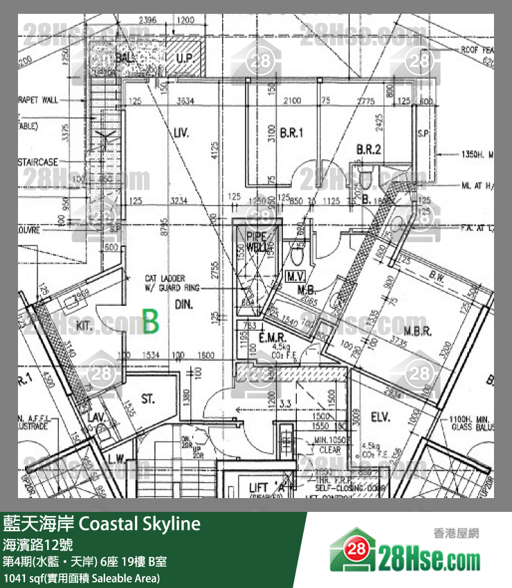 藍天海岸 第4期(水藍‧天岸)6座19樓 B室 平面圖