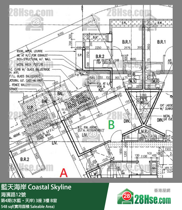 蓝天海岸 第4期(水蓝‧天岸)3座3楼 B室 平面图