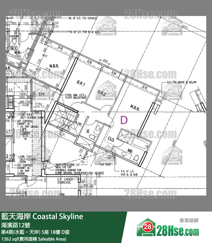藍天海岸 第4期(水藍‧天岸)5座18樓 D室 平面圖
