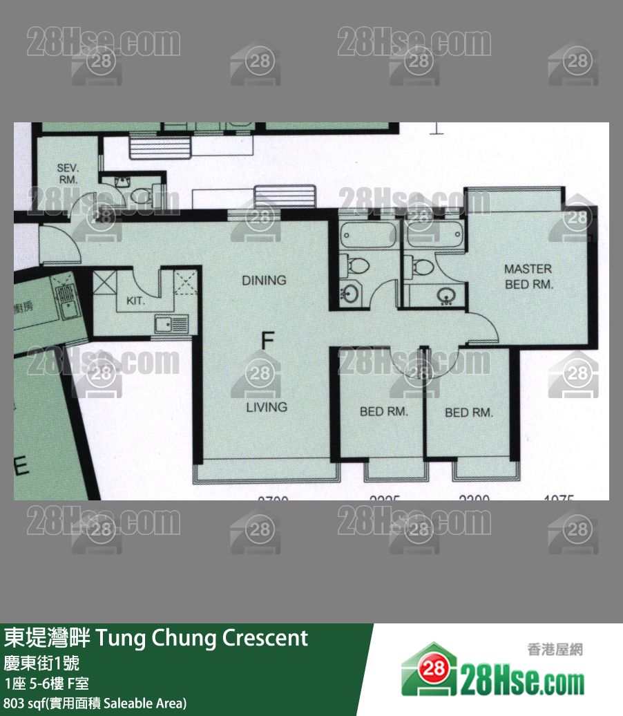 東堤灣畔 1座5樓 F室 平面圖