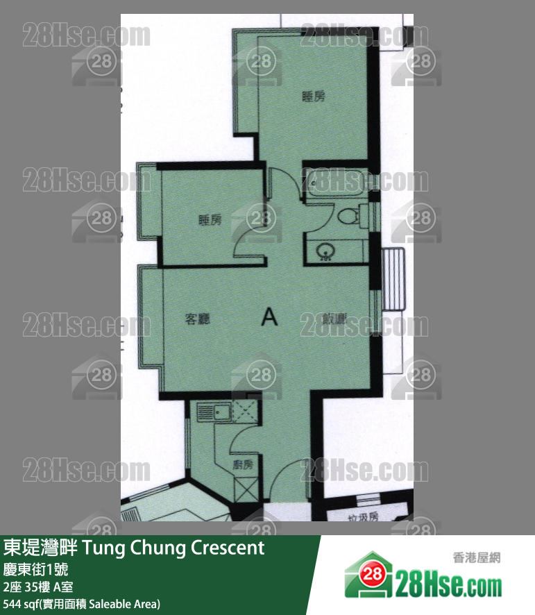 东堤湾畔 2座35楼 A室 平面图